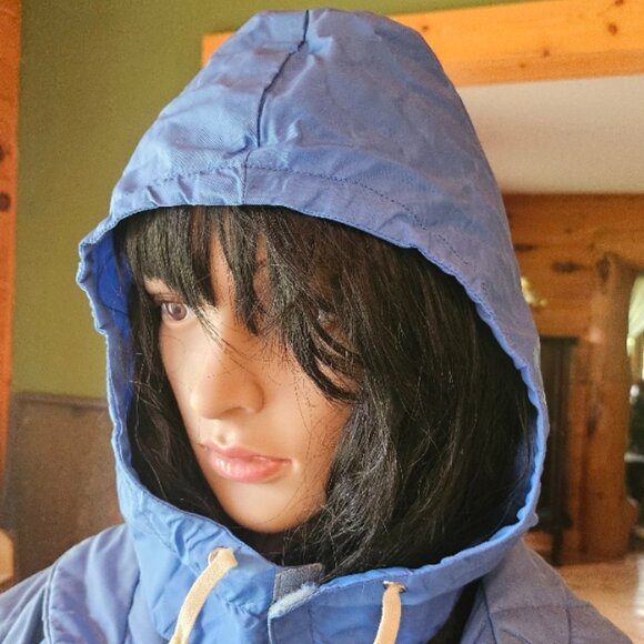 Vintage Polaris Snowmobile Jacket | Blue Hooded Coat with Patch | Unisex - Picture 4 of 4